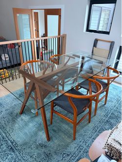 West Elm 76” Jensen Glass Dining Table