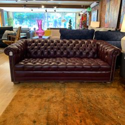 Oxblood Chesterfield Loveseat