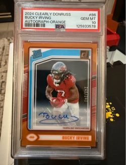 POP 13 /249 PSA 10 2024 Panini Clearly Donruss Orange Bucky Irving RC AUTO