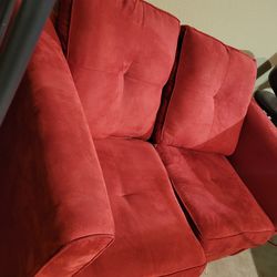 Red Sofa Couch 2 Seat 