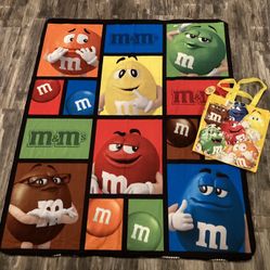 NWT Vintage M M s World 5 Foot Throw Blanket And Reusable Bag