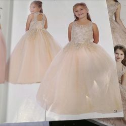 Beautiful Mini Quinceañera Princess Dress Champagne 