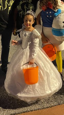 Snow Fairy Costume For Girls With Wings And Wand