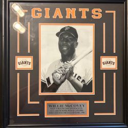 Signed Willie McCovey San Francisco Giants Framed Display - Hall of Famer - 521 HRs - Excellent Condition