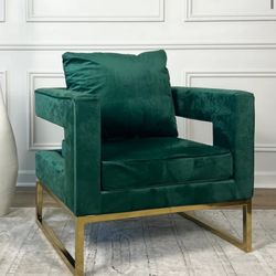 Green Velvet Accent Chair
