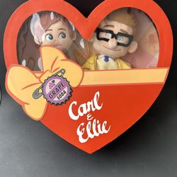 Disney Parks Carl And Ellie Valentine Stuffed Plush Doll NEW NWT In Box
