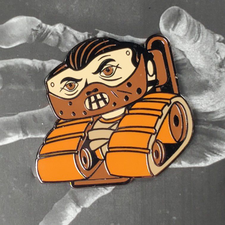 Pins From the Crypt Horror Edition Hannibot Hard Enamel Lapel Pin By GeekFuel