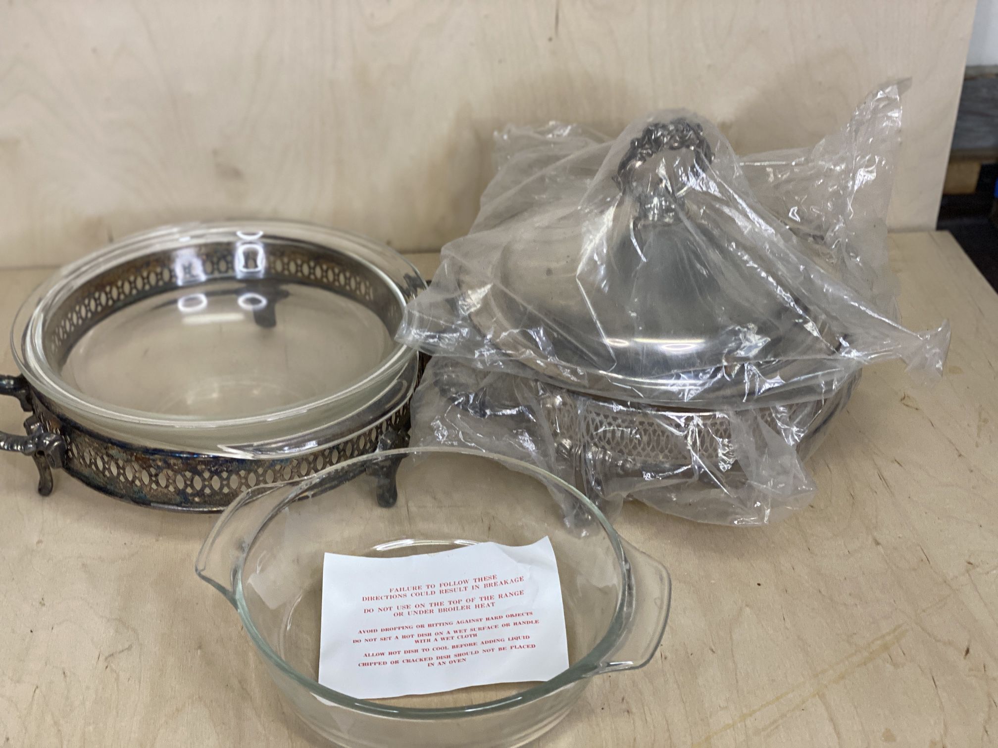 Vintage Pyrex With Silver Plated Stand