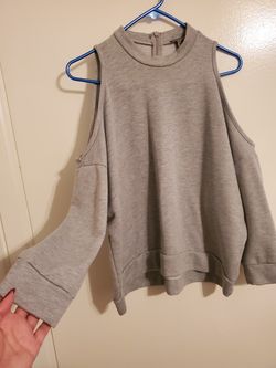 Gray turtleneck top