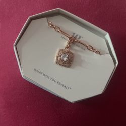 Rose Gold Diamond Zirconia Necklace 