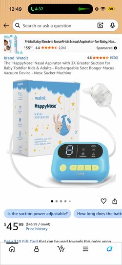 New happy nose nasal aspiration infant/ toddlers / adult