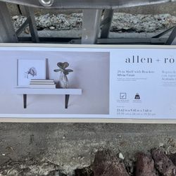 allen + roth 23.62-in L × 9.45-in D x 7.68-in H White MDF Rectangular Bracket shelf NEW