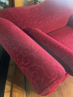 Red Velvet Sofa