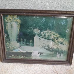 Antique 1920s "Day Dream" Lithograph Print