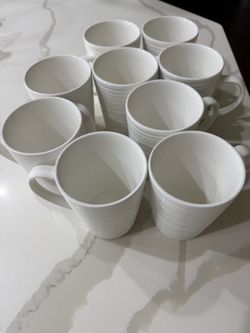 10 White coffee cups
