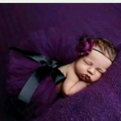 New Nuevo Baby Photo Tutu Outfit With Headband In Plastic Packaging  