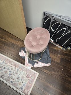 Pink and gold foot stool