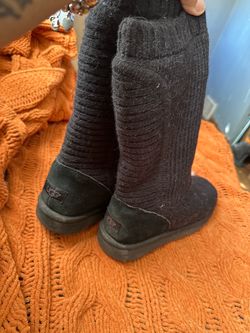 UGG Black Knit Tall Boots