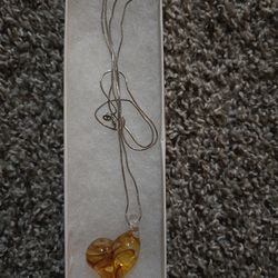 Necklace with Glass Heart Pendant