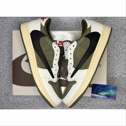 Jordan 1 Low Travis Scott Medium Olive 10 Men