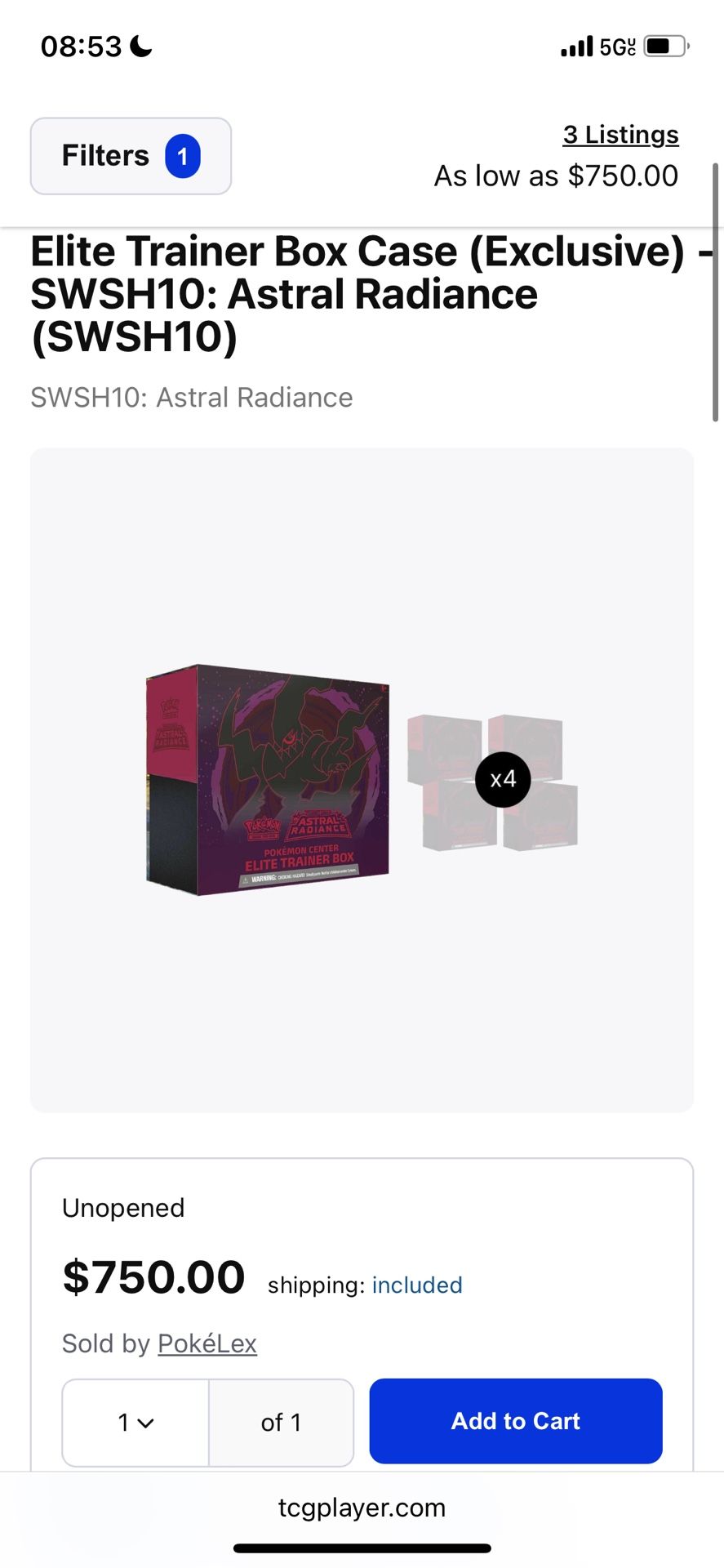 Pokemon Astral Radiance Sealed PC ETB case