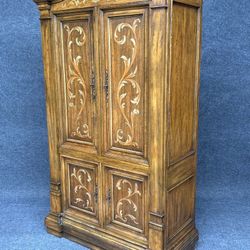 20thC Century Furniture Panel Decorated Tall Closet Armoire Dresser