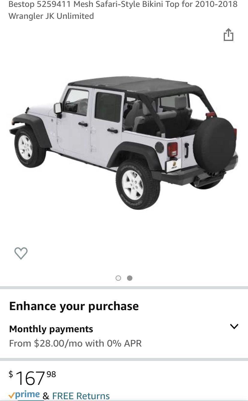 Jeep Wrangler Bikini Top