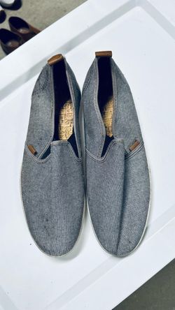 Gray Canvas Slip-On Sneakers