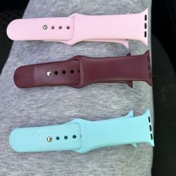3 Apple Watch Straps | Blue | Maroon | Pink 