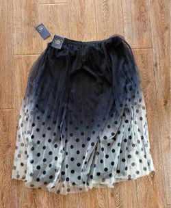 Polka Dot Midi Tulle Skirt (XL)