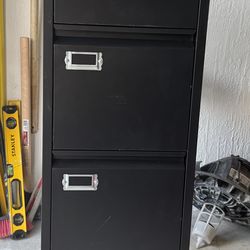 Black 4-Drawer Steel File Cabinet