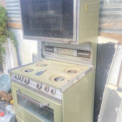 Antique Stove And Iron Gates