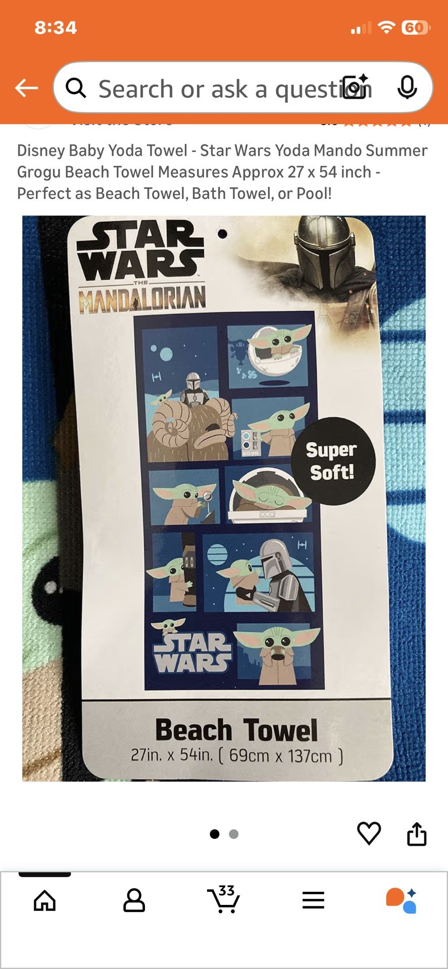 Baby Yoda Towel