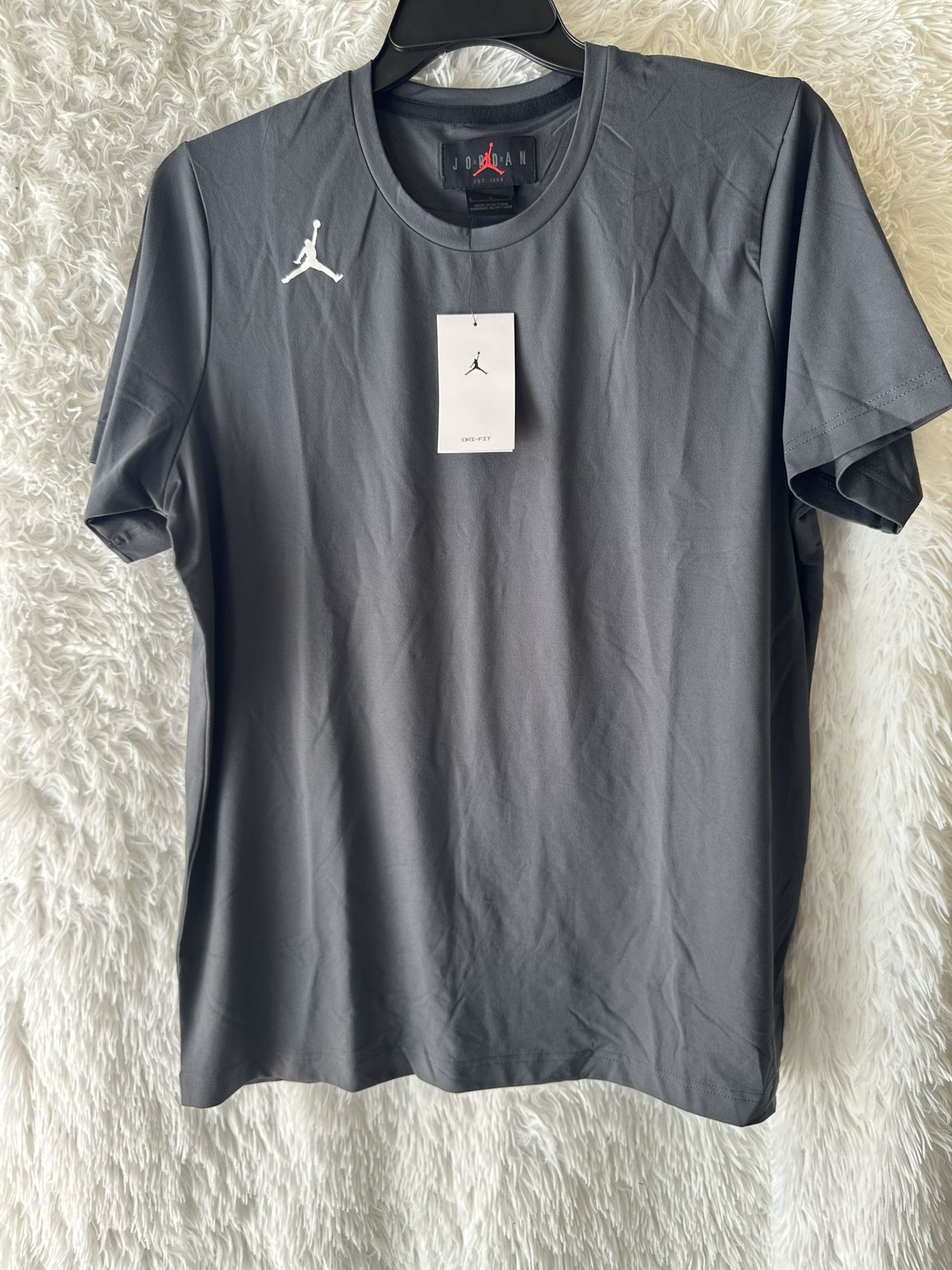 New charcoal Jordan Classic Dri-Fit Tee with White Logo