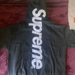 Supreme Satin Appliqué Hooded Sweatshirt