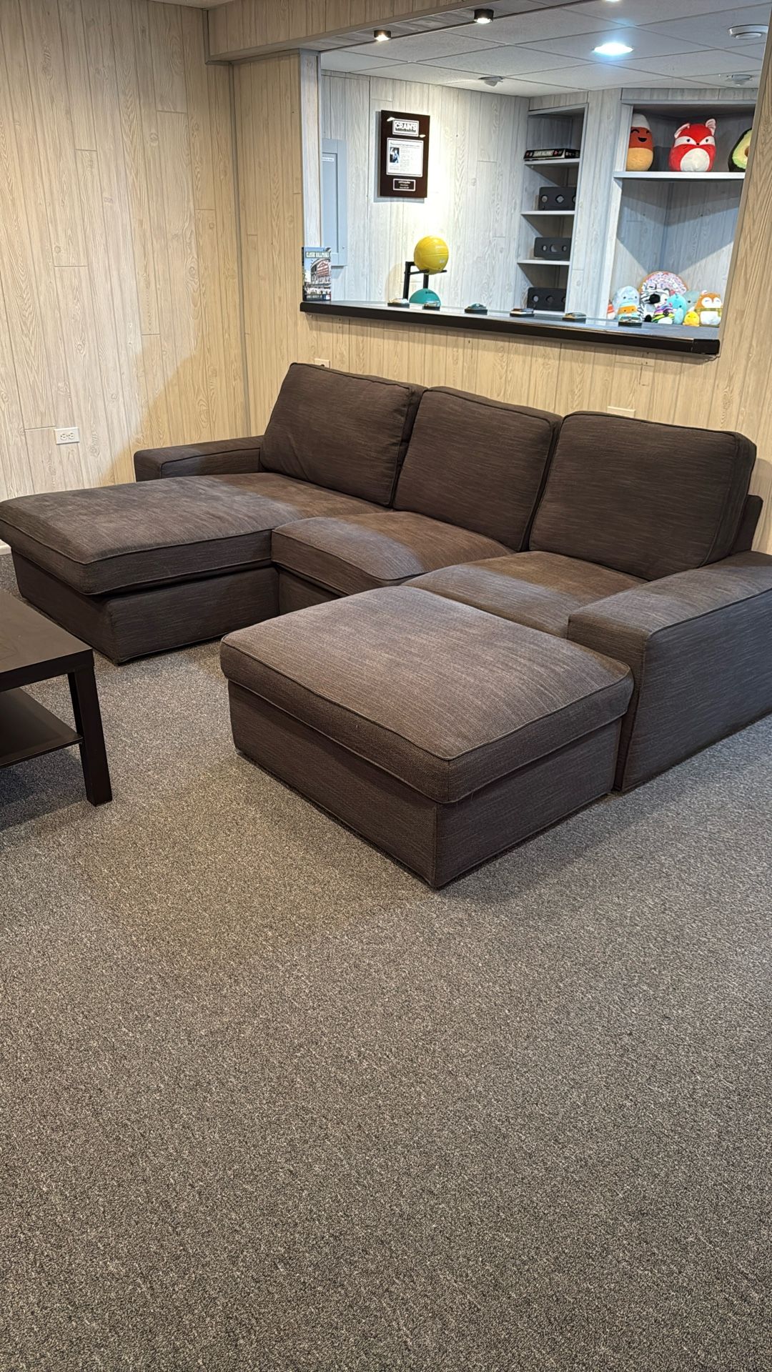 IKEA KIVIK Sofa with chaise and ottoman with storage.