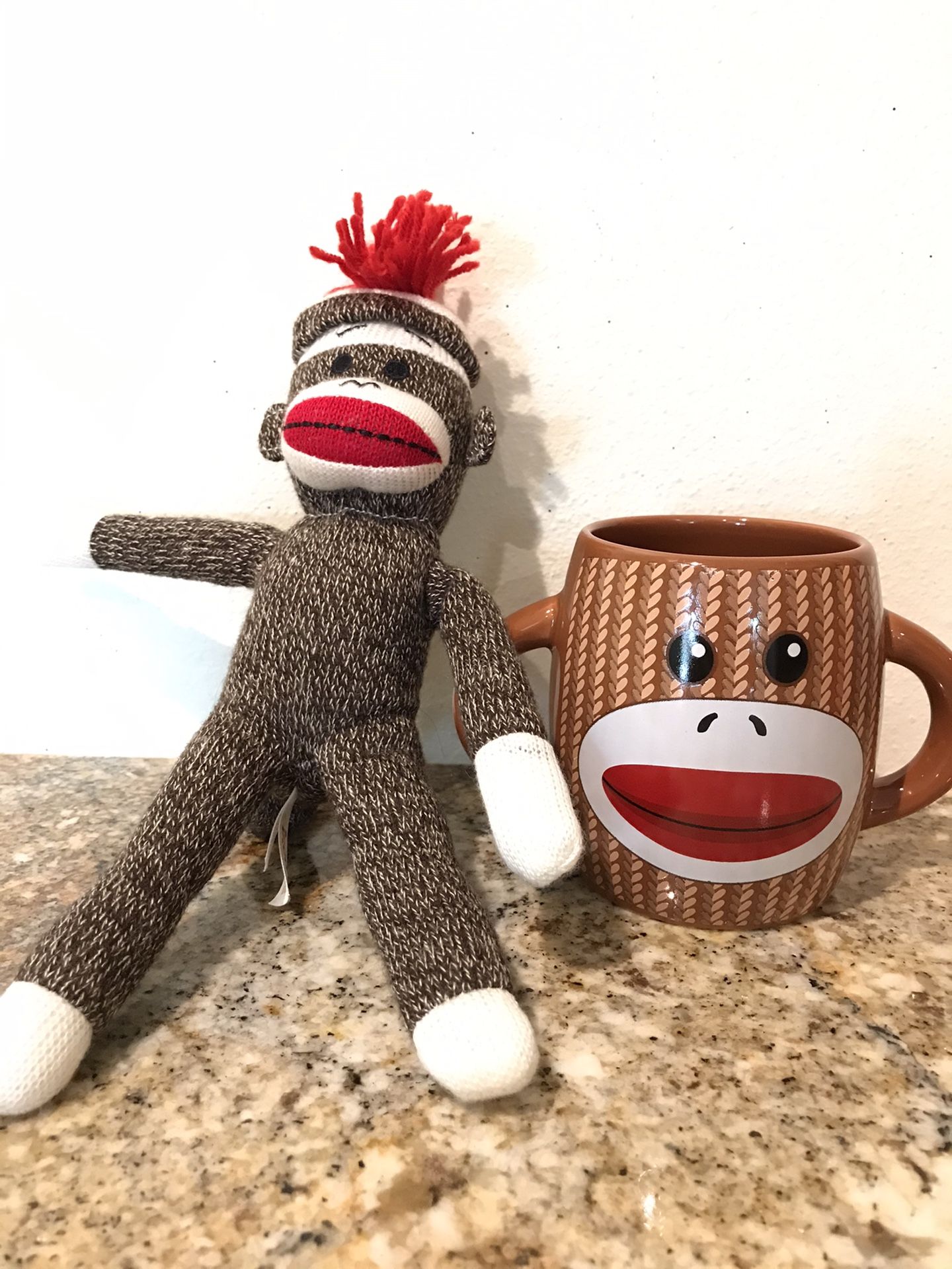 Schylling Sock Monkey Stuffed Animal & Cup