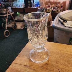 Vintage 1990's Partylite Discontinued And retired Beautiful crystal Savannah Candle lamp Holder 2 PCS 42% Lead Crystal 11" Tall Made USA Pick up only.