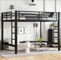 Full Size Loft Bed Metal Frame