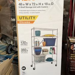 5- Shelf Storage Unit With Casters 