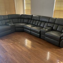 New Reclining Sectional.  Grey Or Ink Blue.  123” X 123”.  Free Delivery!