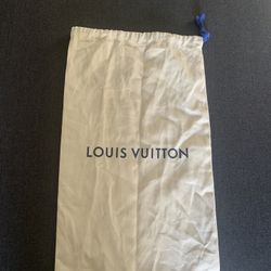 NWOT Authentic Louis Vuitton Large Cloth Blue Drawstring Dust Bag For Women or Men Shoes 19.25" X 11.9”
