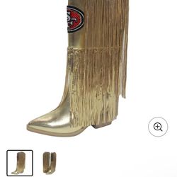 Women's Los Angeles RAMS  Cuce Fringe Boot With Sequin Detail