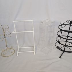 Various Vintage Jewelry Holders And Stands For Necklaces Earrings Bracelets 