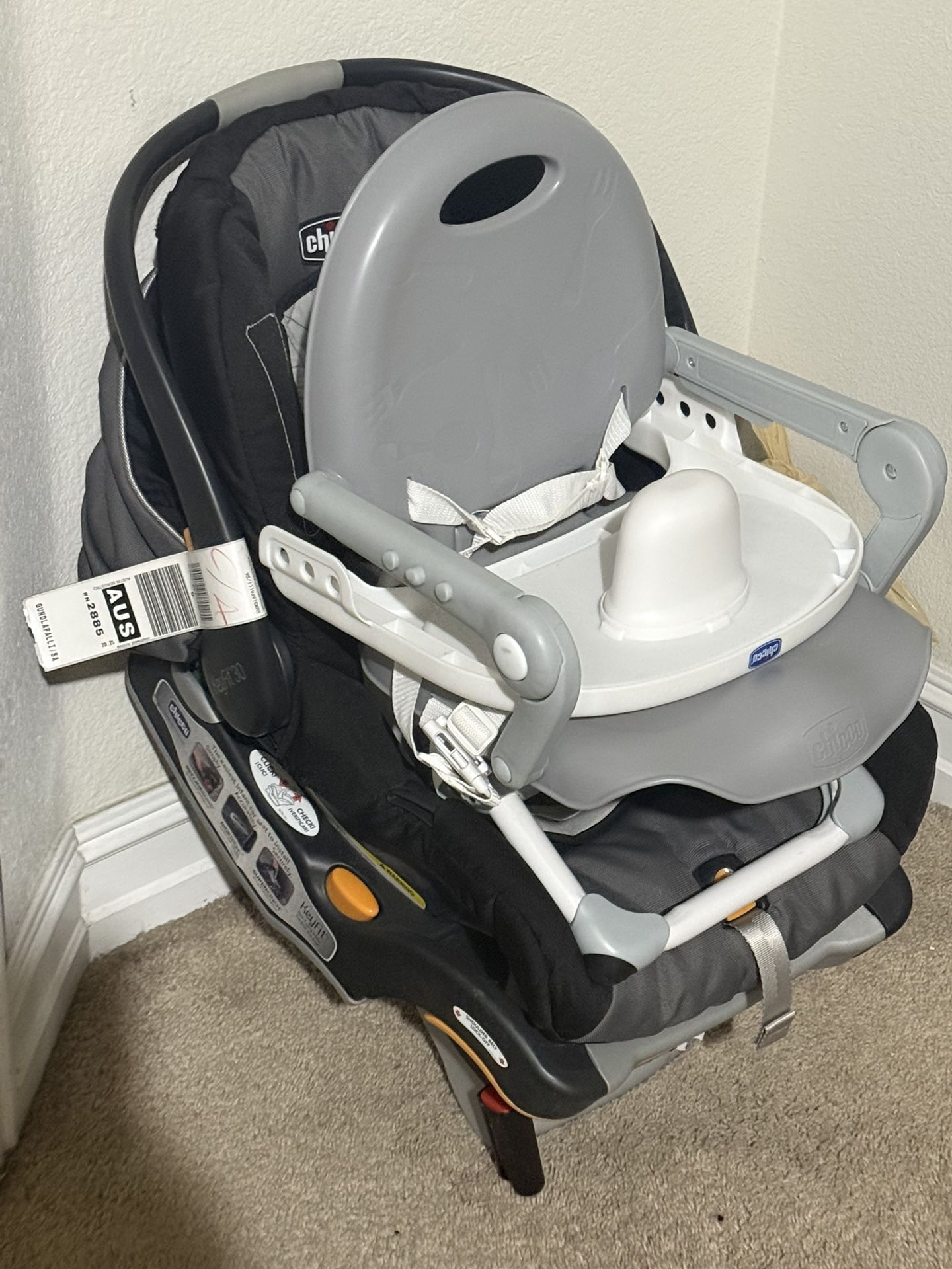 Chicco Infant Car Seat with Feeding Tray – Used