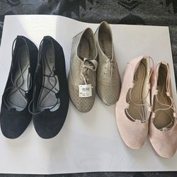 3pairs of shoes in good condition, one pair is new