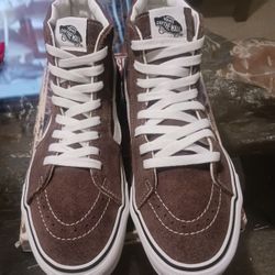 Vans Men Ska8 HI Theory Walnut Men Size 8.5, Women Size 10. 