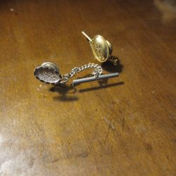 Vintage Tie Pins With Chain