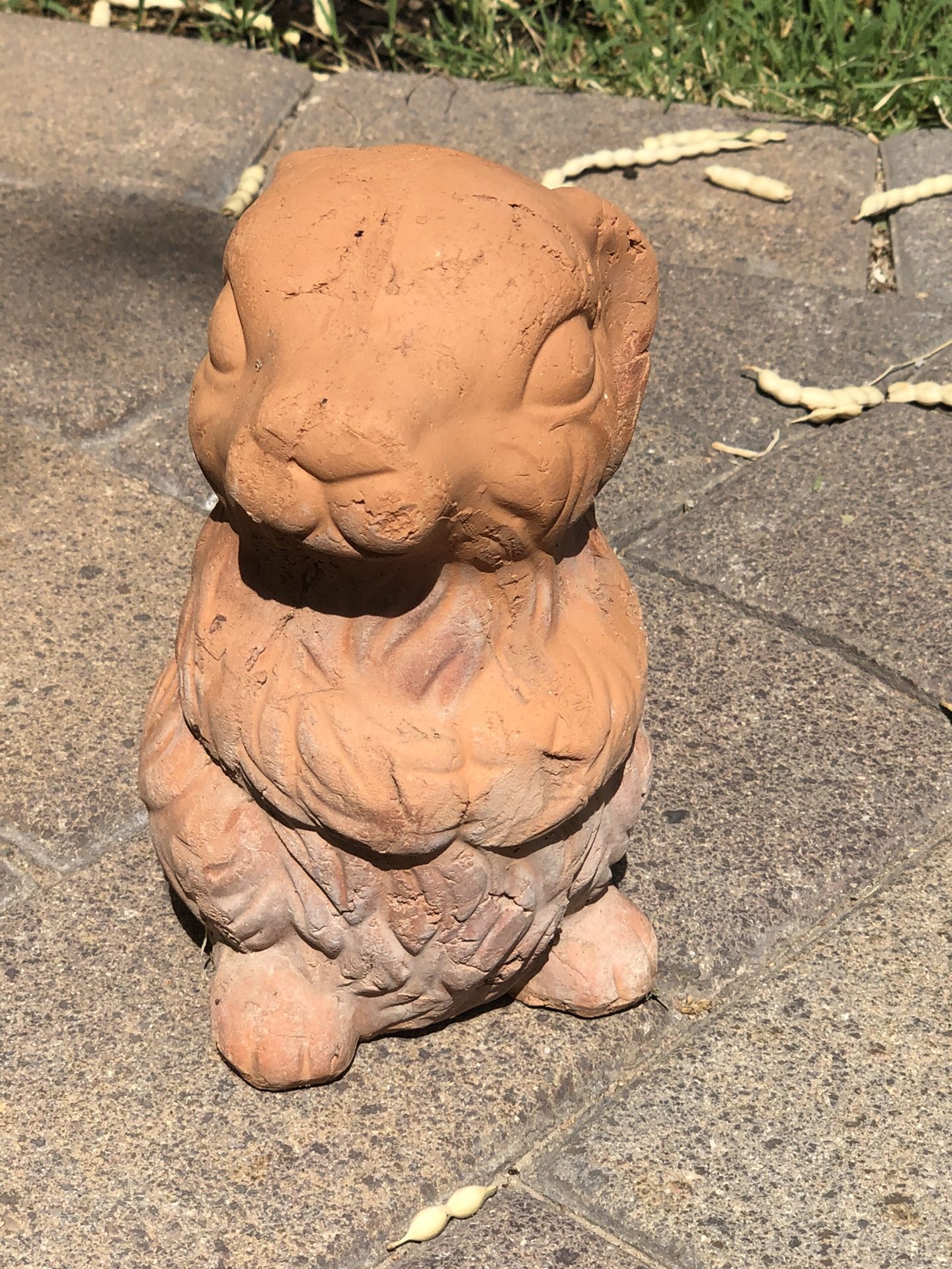 Lawn Yard Art Statue Bunny Rabbit Solid Terra-cotta