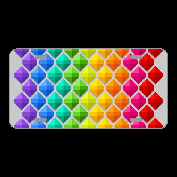 License Plate Novelty Car Front Background Colorful Geometric
